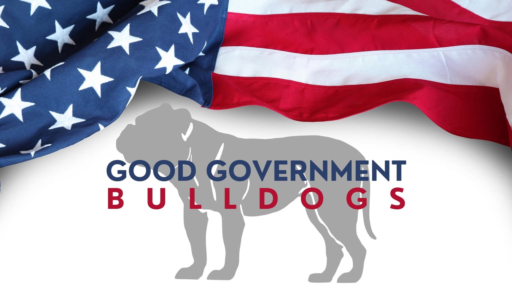 Good Government Bulldogs: an American flag above a bulldog silhouette